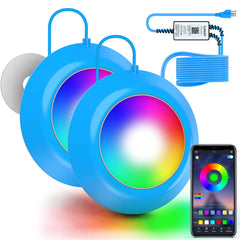 LyLmLe front packaging showing double LED pool lights and app control benefit