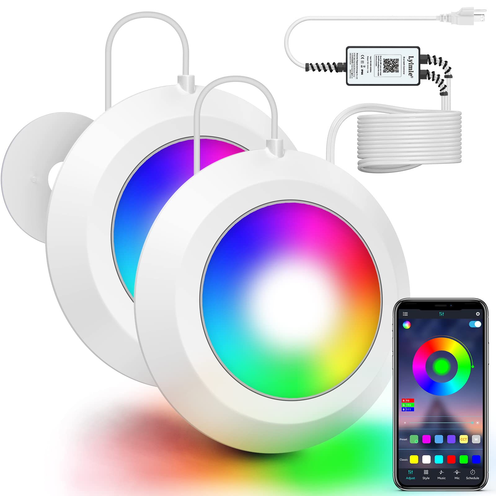 LyLmLe front view of double lights showing bright pool illumination and coverage