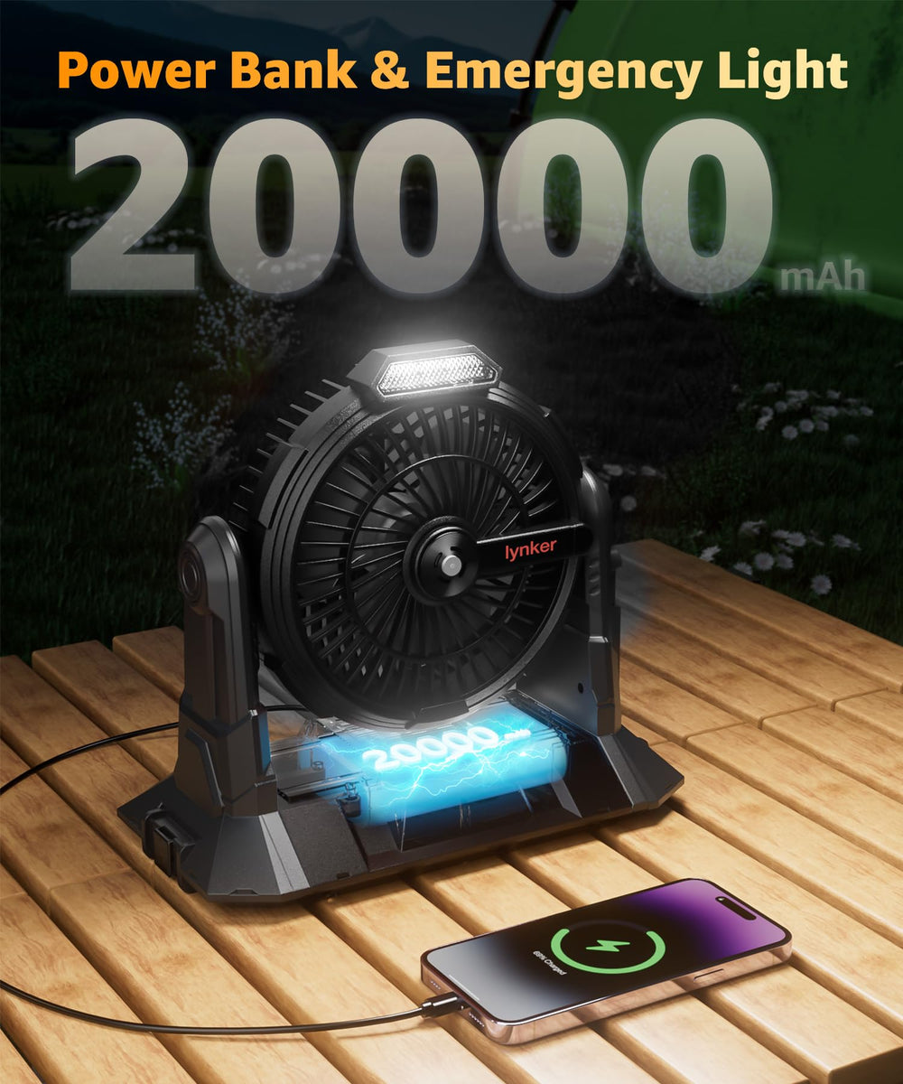 lynker used at a campsite delivering mist and breeze for comfort