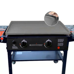 Lyonbi front view of gray 28-inch griddle mat showing fit and coverage