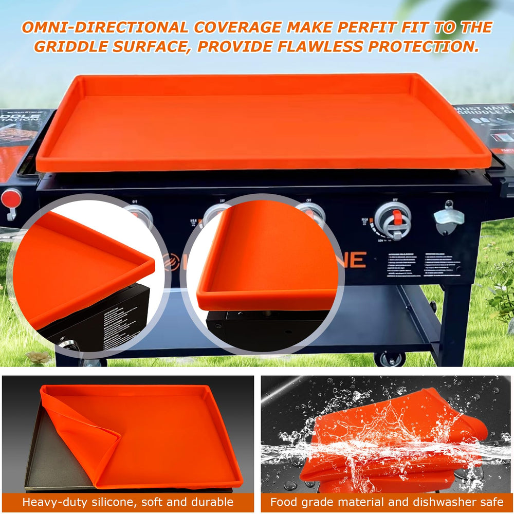 Lyonbi cover on Blackstone griddle demonstrating ready, protected cooktop