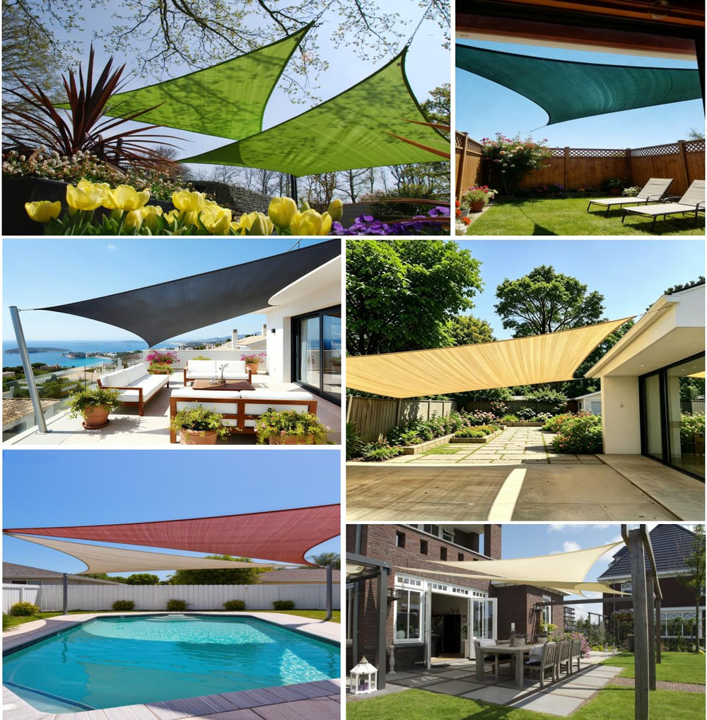 LyShade folded sail with cleaning supplies showing easy-wash and storage benefit