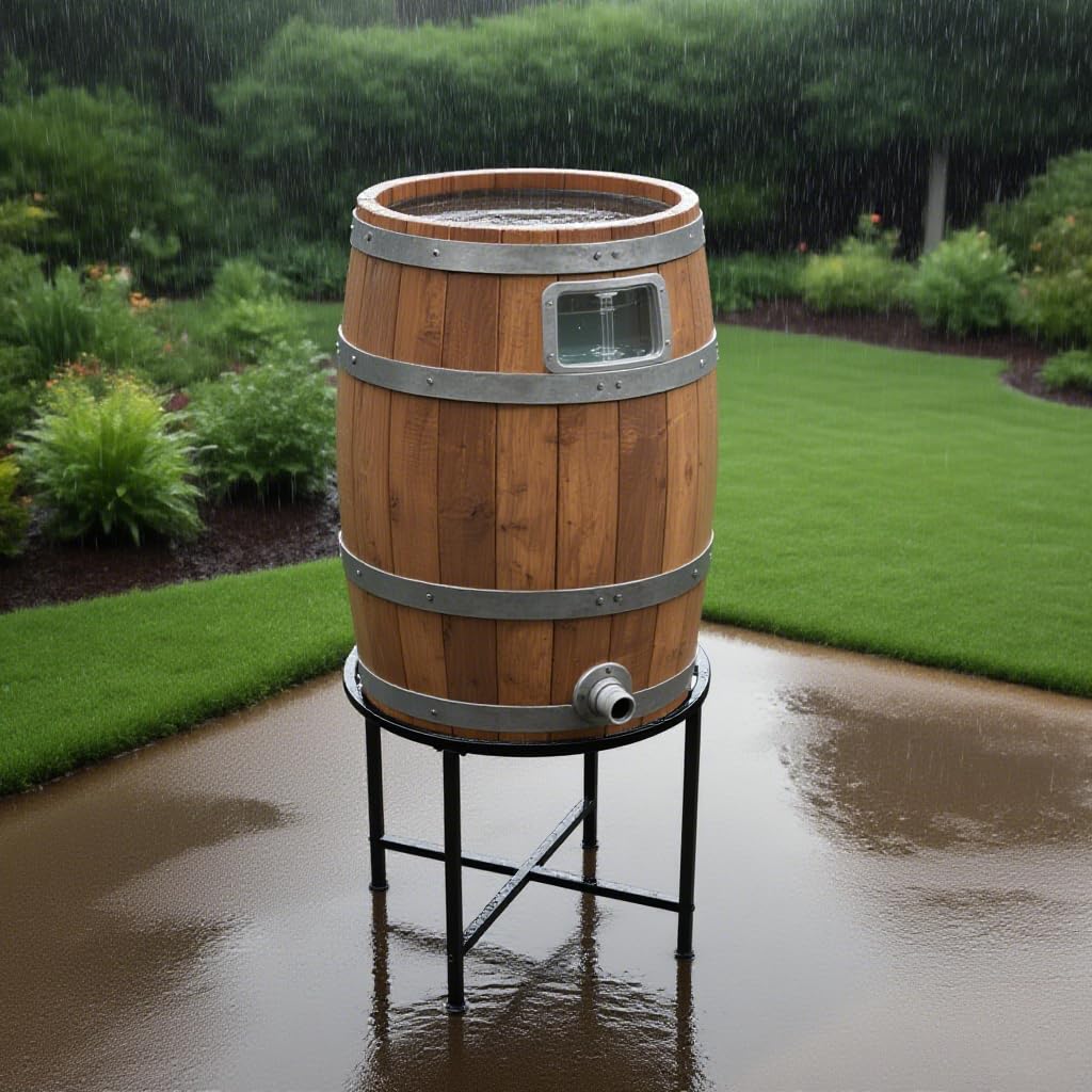 LYUND stand in garden setting with hose and watering can showing convenient gravity-fed use