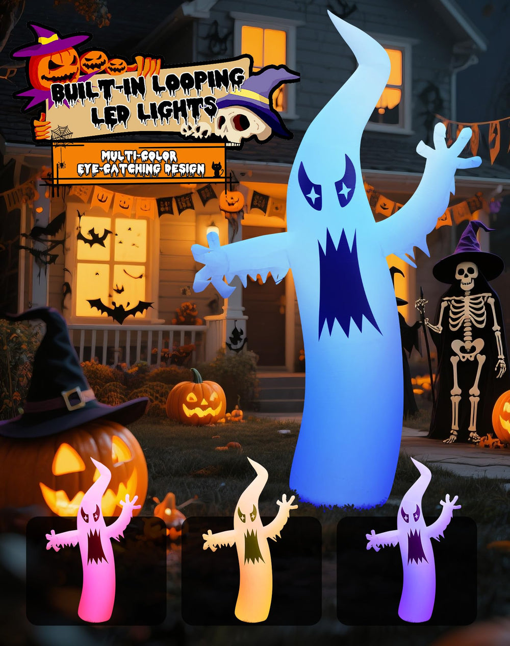 LZLXXLZL scale comparison with a person to show the ghost’s 8.7FT height