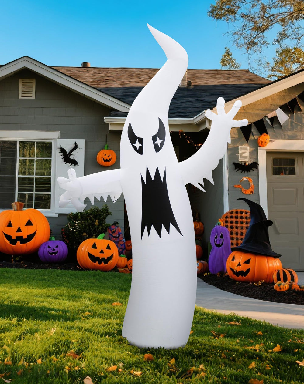 LZLXXLZL lifestyle scene of ghost in yard during Halloween party for dramatic effect
