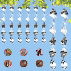 LIZOIDZSM front view of 24 reflective bird deterrent discs showing packaging and contents benefit: clear inventory