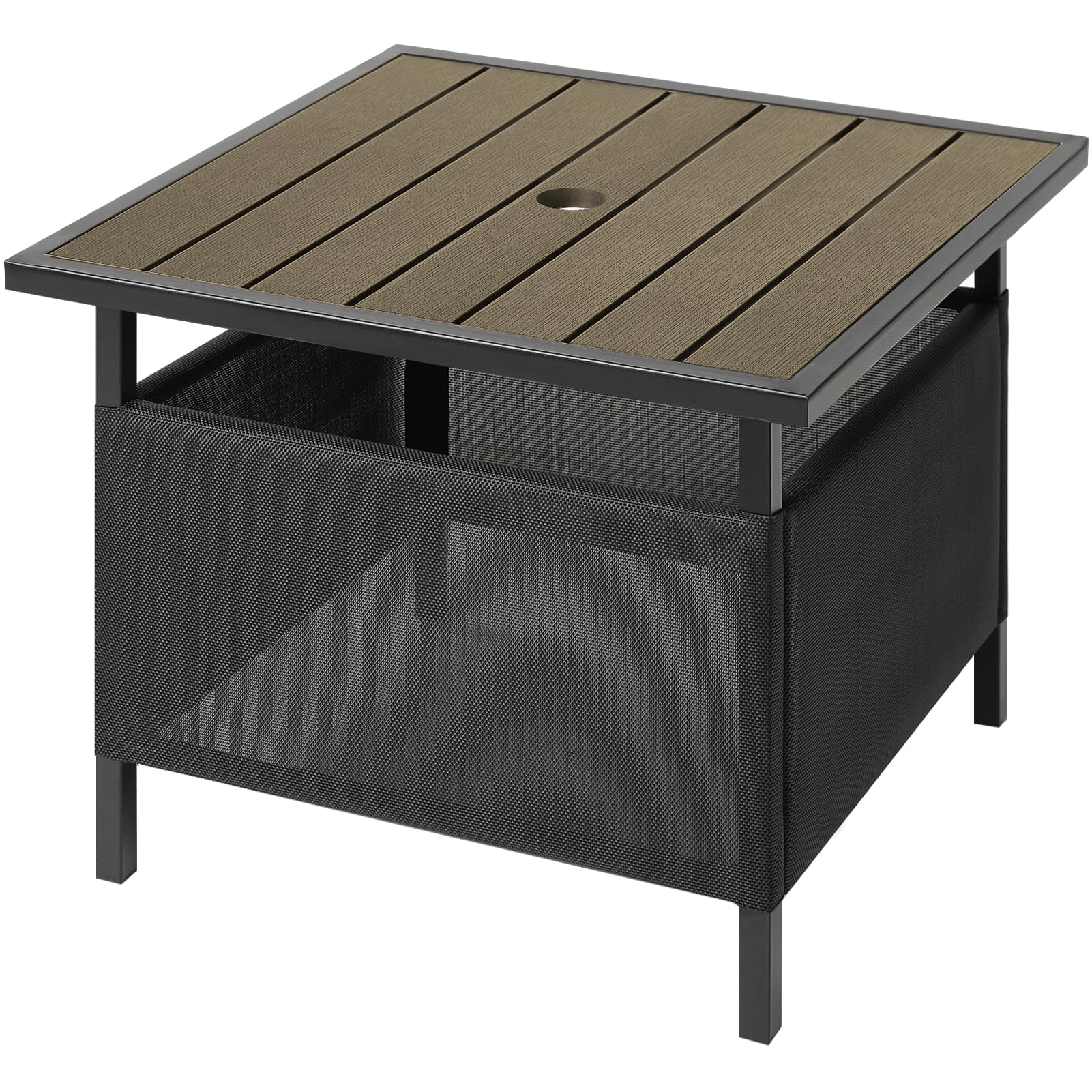 LZRS side table front view showing weatherproof design and clean lines