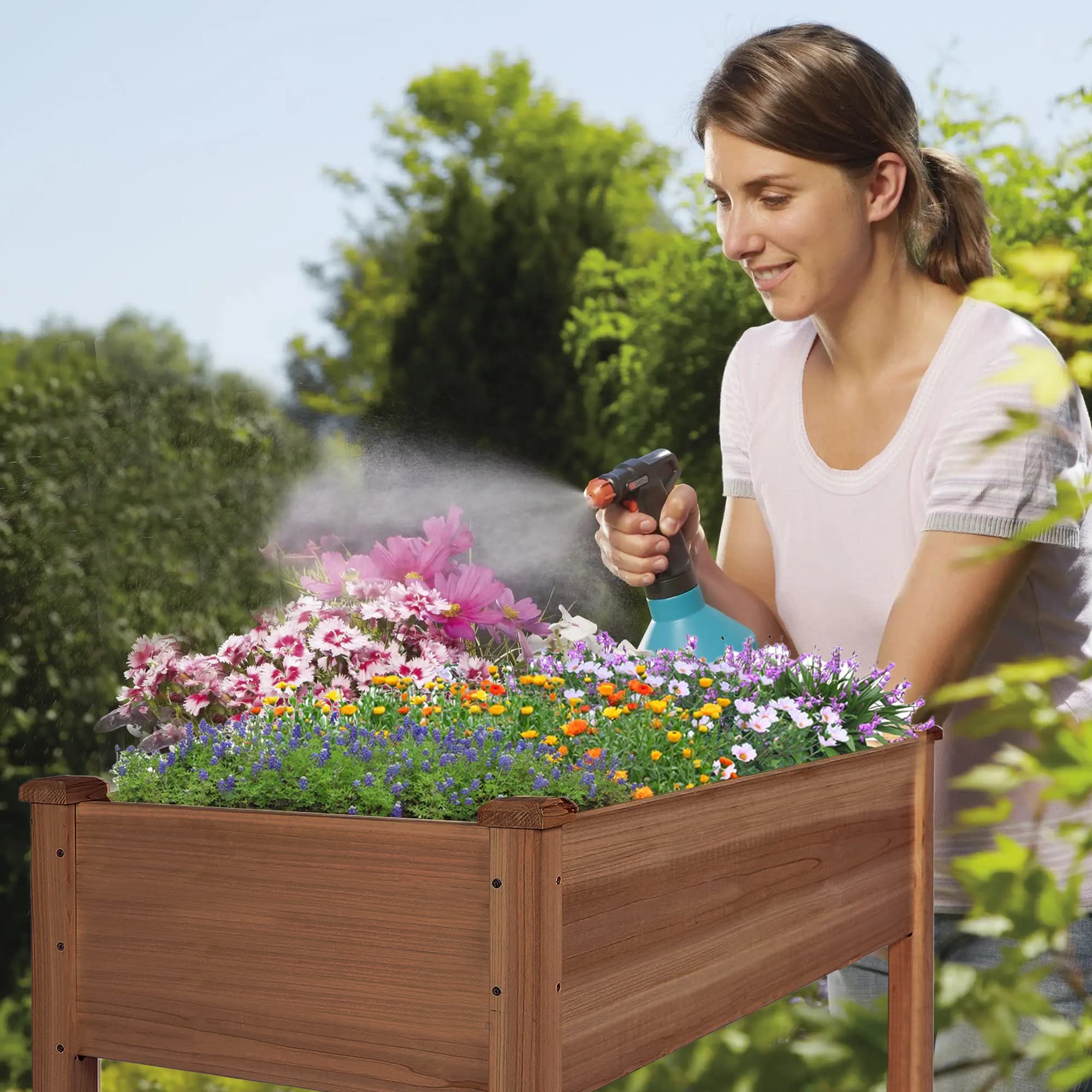 LZRS assembled with herbs illustrating easy gardening access benefit