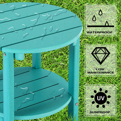 LZRS double-layer shelf detail highlighting extra storage and organized outdoor living