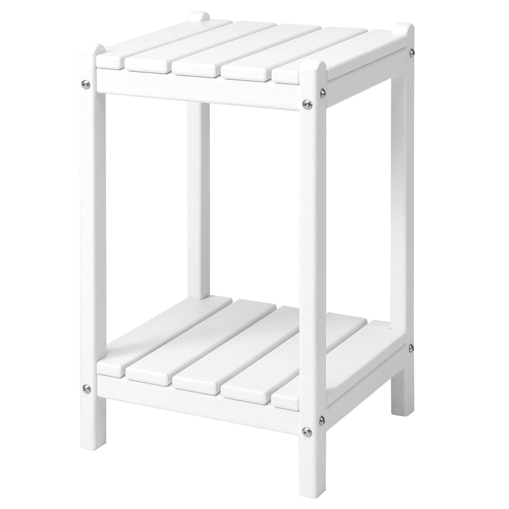LZRS front angle showing white side table and sturdy design benefits