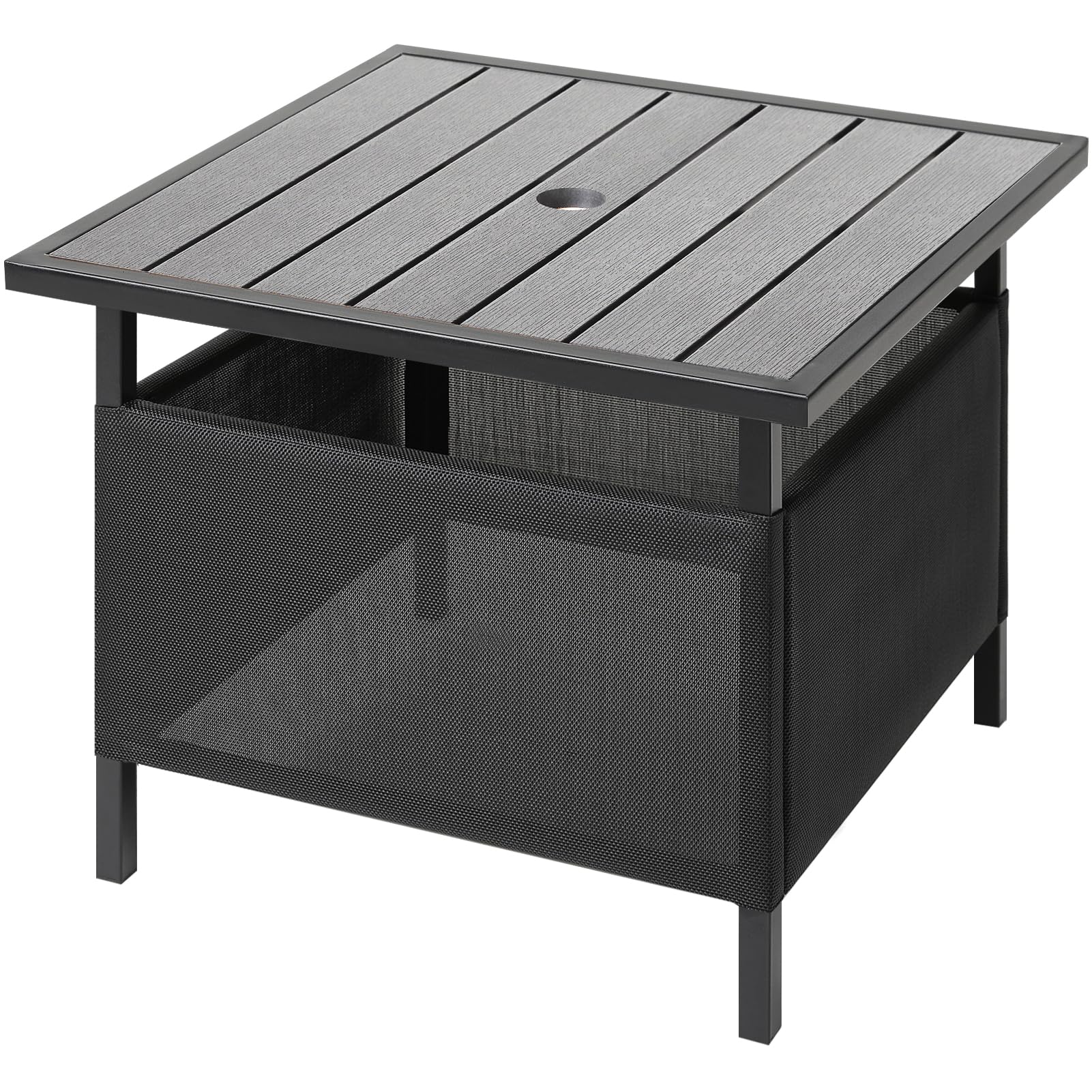 LZRS light grey side table front view showing clean lines and durable finish