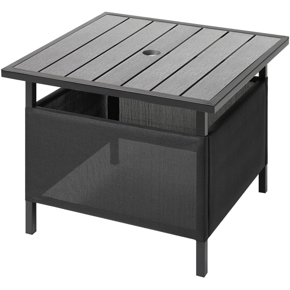 LZRS light grey side table front view showing clean lines and durable finish