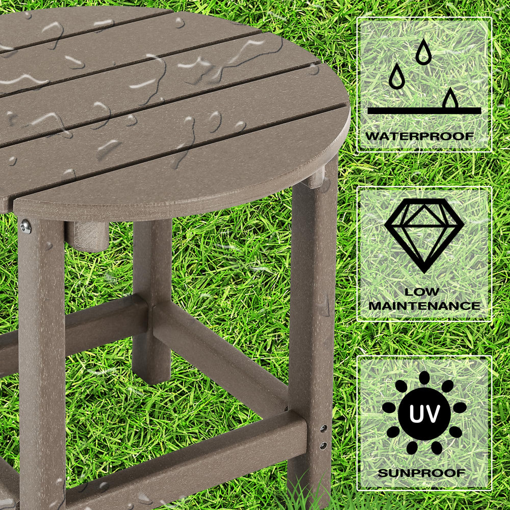 LZRS mesa en patio junto a Adirondack mostrando beneficio de uso práctico