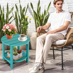 LZRS side table beside an Adirondack chair showing scale and convenient reach