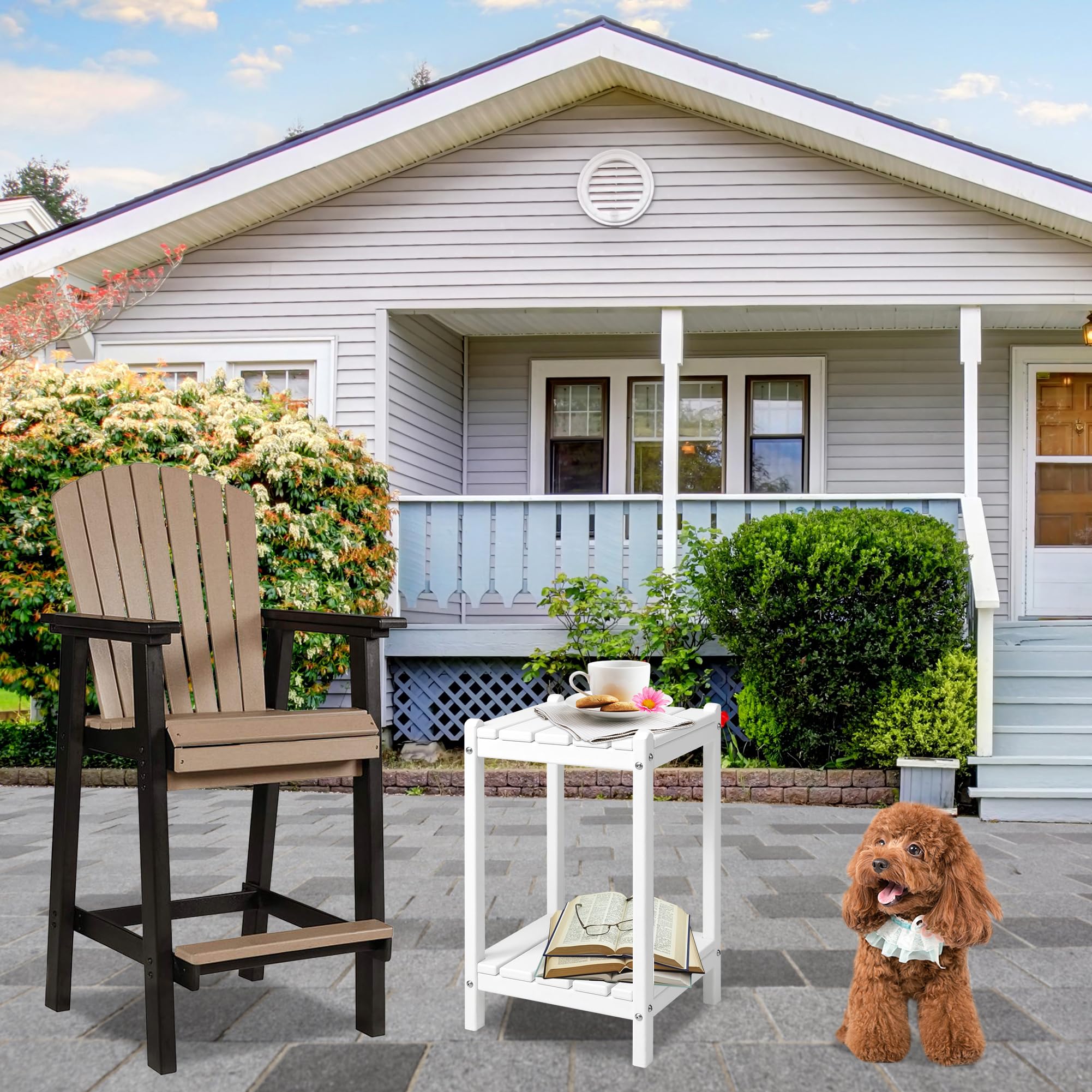 LZRS next to Adirondack chair showing correct height and scale