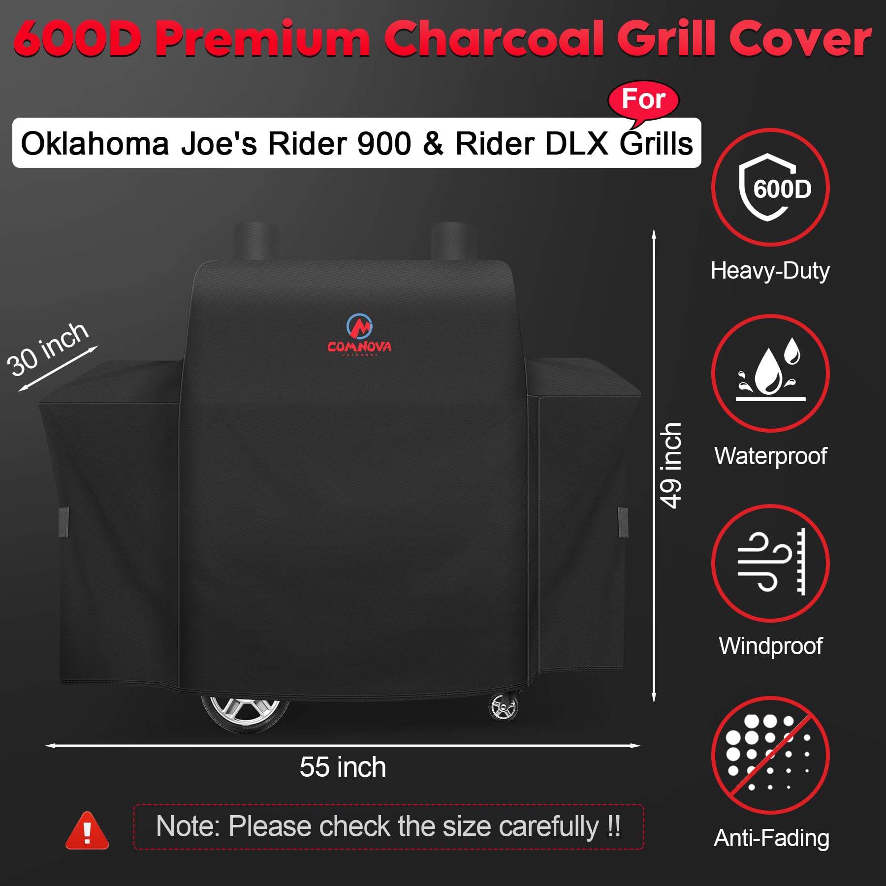 M COMNOVA OUTDOORS close-up of 600D fabric texture highlighting durability benefit