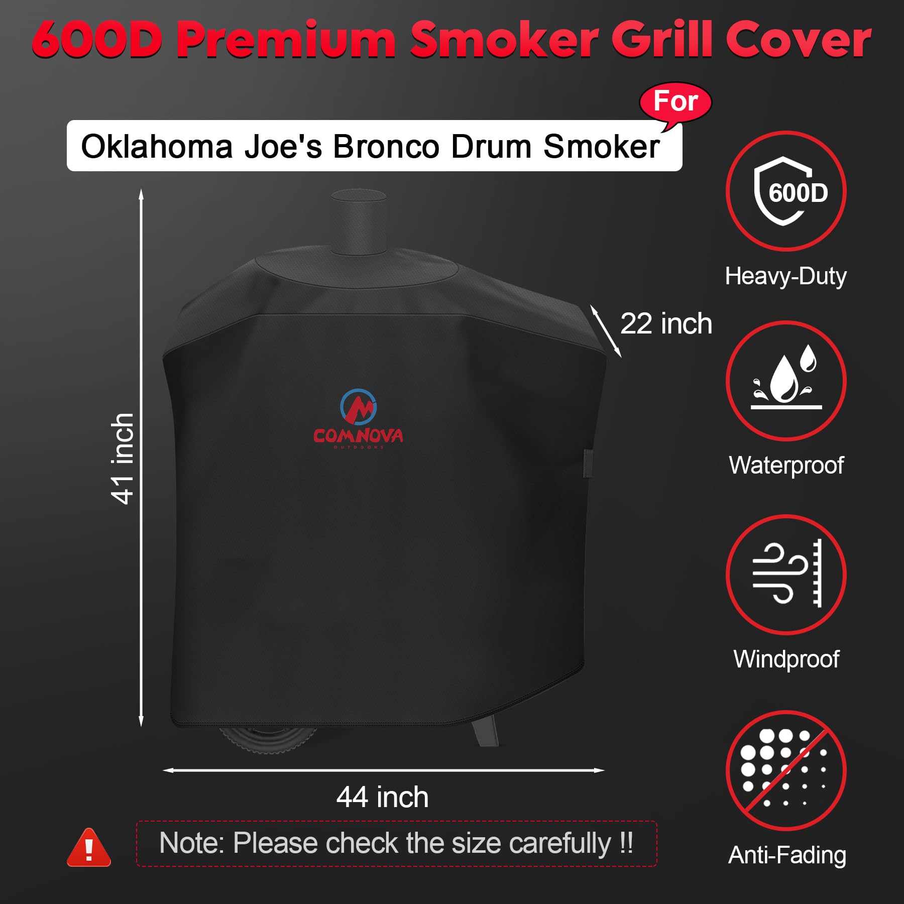 M COMNOVA OUTDOORS fabric close-up shows 600D texture for durable protection