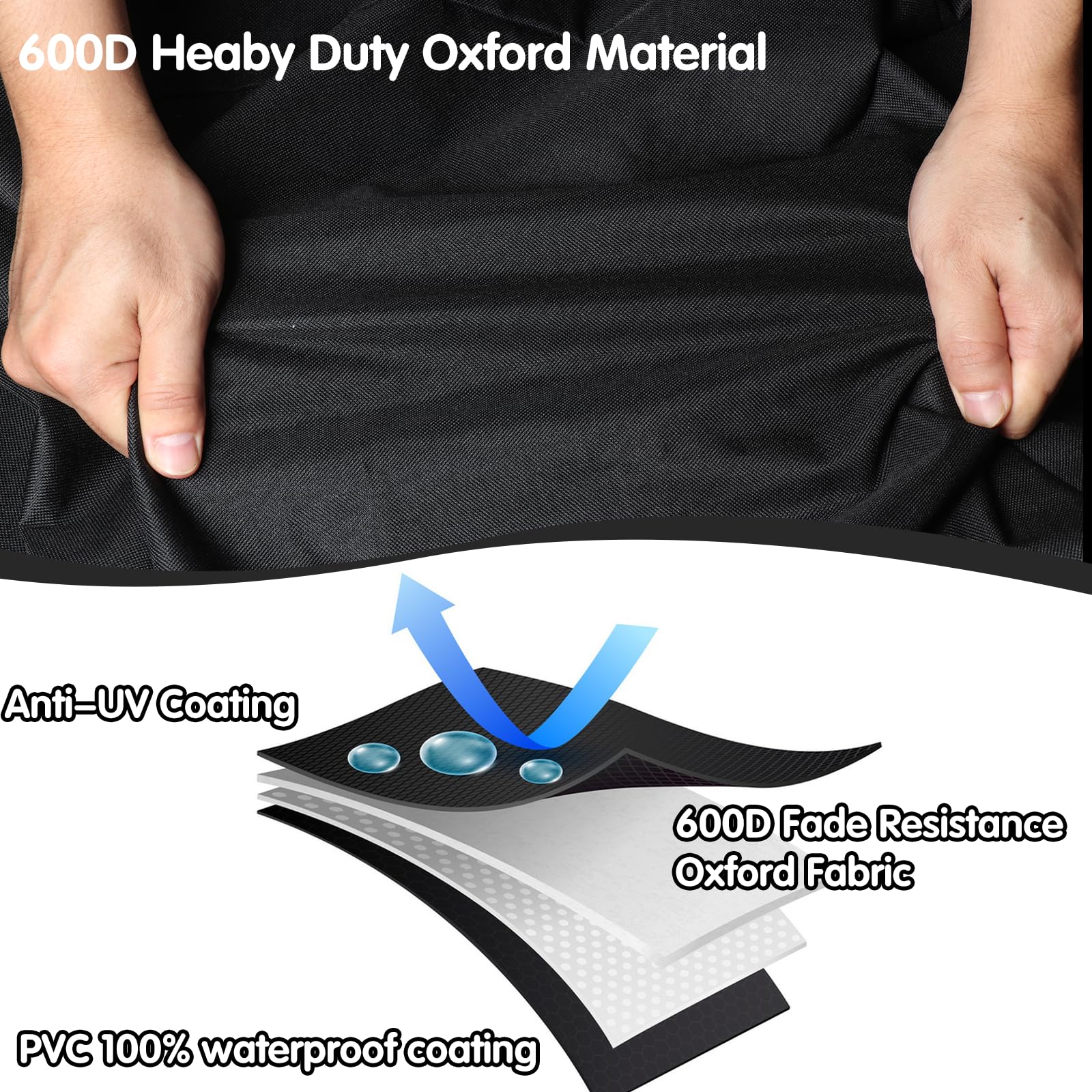 M JJYPET buckle straps and drawstring securing cover against wind