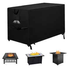 M JJYPET front view of rectangular fire pit cover showing full fit and protection