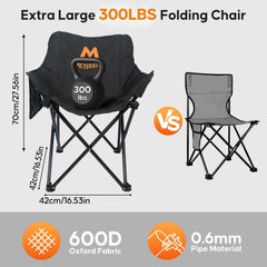 M METERXITY folding chair inside tent showing ergonomic seating for relaxed sessions