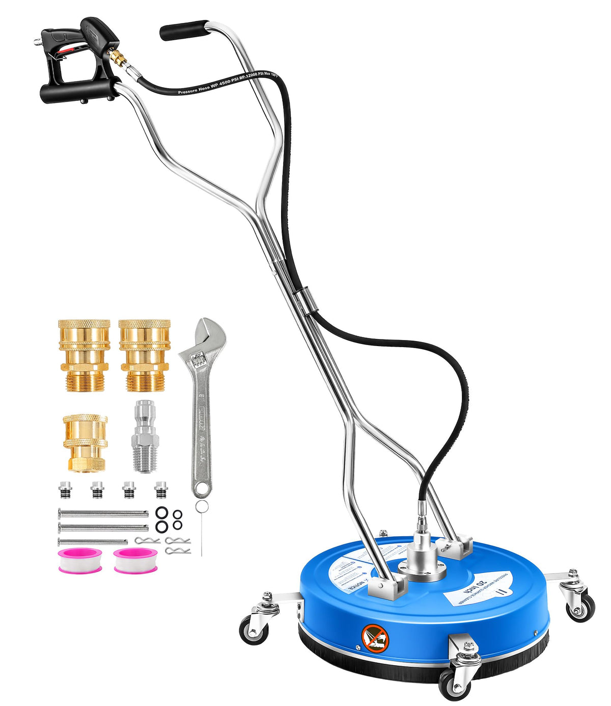 M MINGLE front view of 20-inch surface cleaner shows full head for faster cleaning