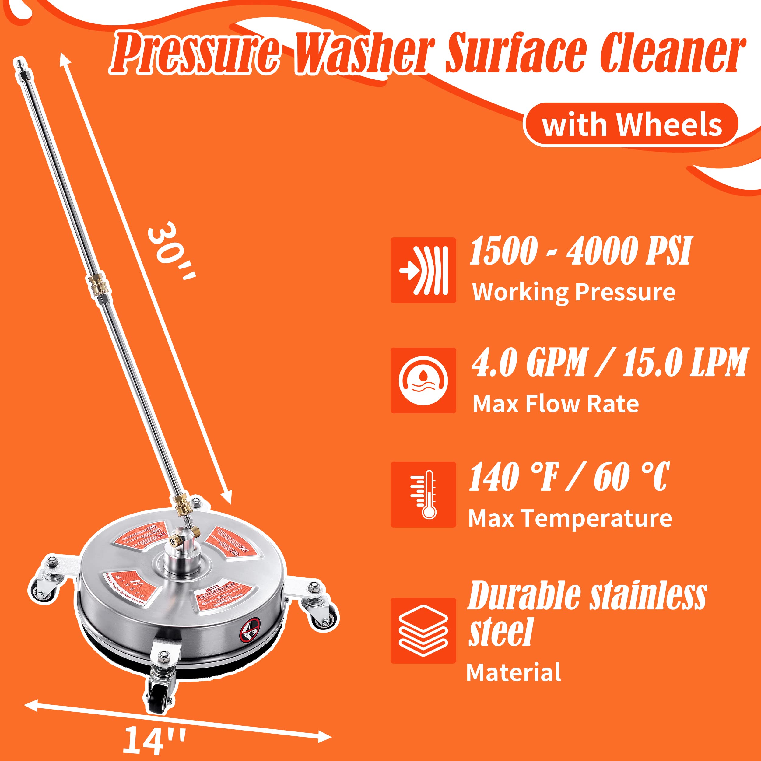 M MINGLE close-up of dual rotating nozzles for faster, even cleaning