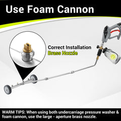 M MINGLE foam cannon closeup applying thick foam to loosen oil and grime efficiently