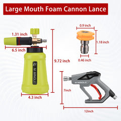 M MINGLE wide-neck foam lance detail for easy soap pouring and quick refills
