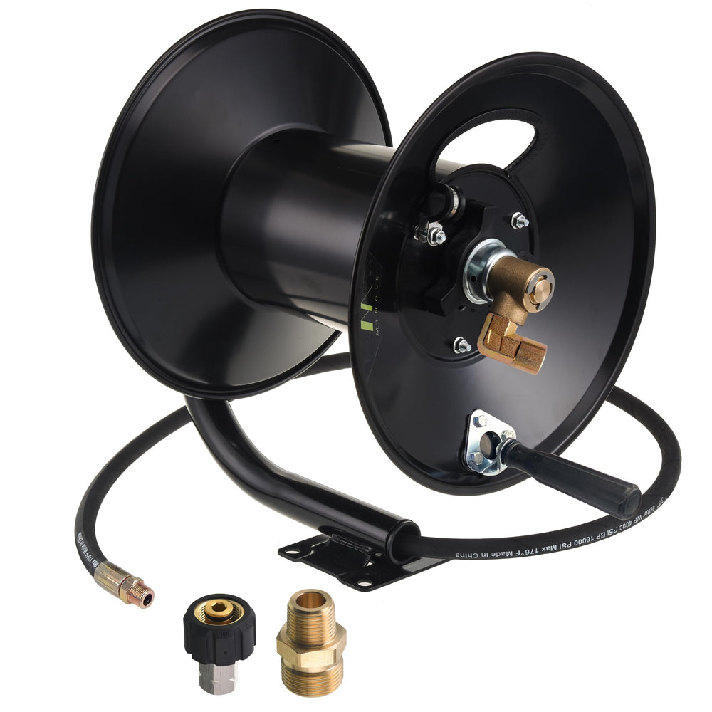 M MINGLE front view mounted shows sturdy reel and easy access benefit