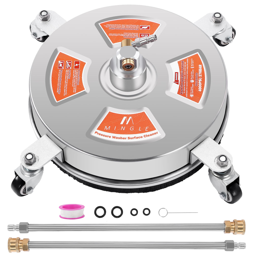 M MINGLE front view of 14 inch surface cleaner showing build and benefit