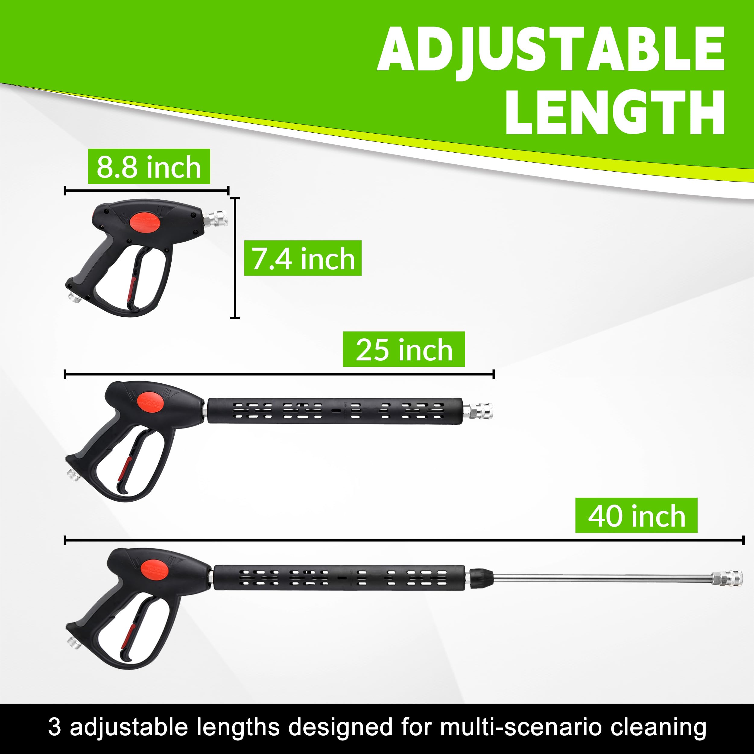 M MINGLE pressure washer kit cleaning a driveway showing fast effective cleaning benefit
