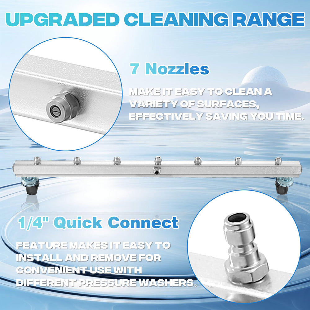 M MINGLE close-up of seven nozzles highlighting even high-pressure cleaning benefit
