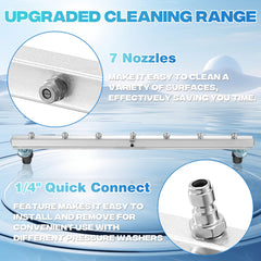 M MINGLE close-up of seven nozzles highlighting even high-pressure cleaning benefit