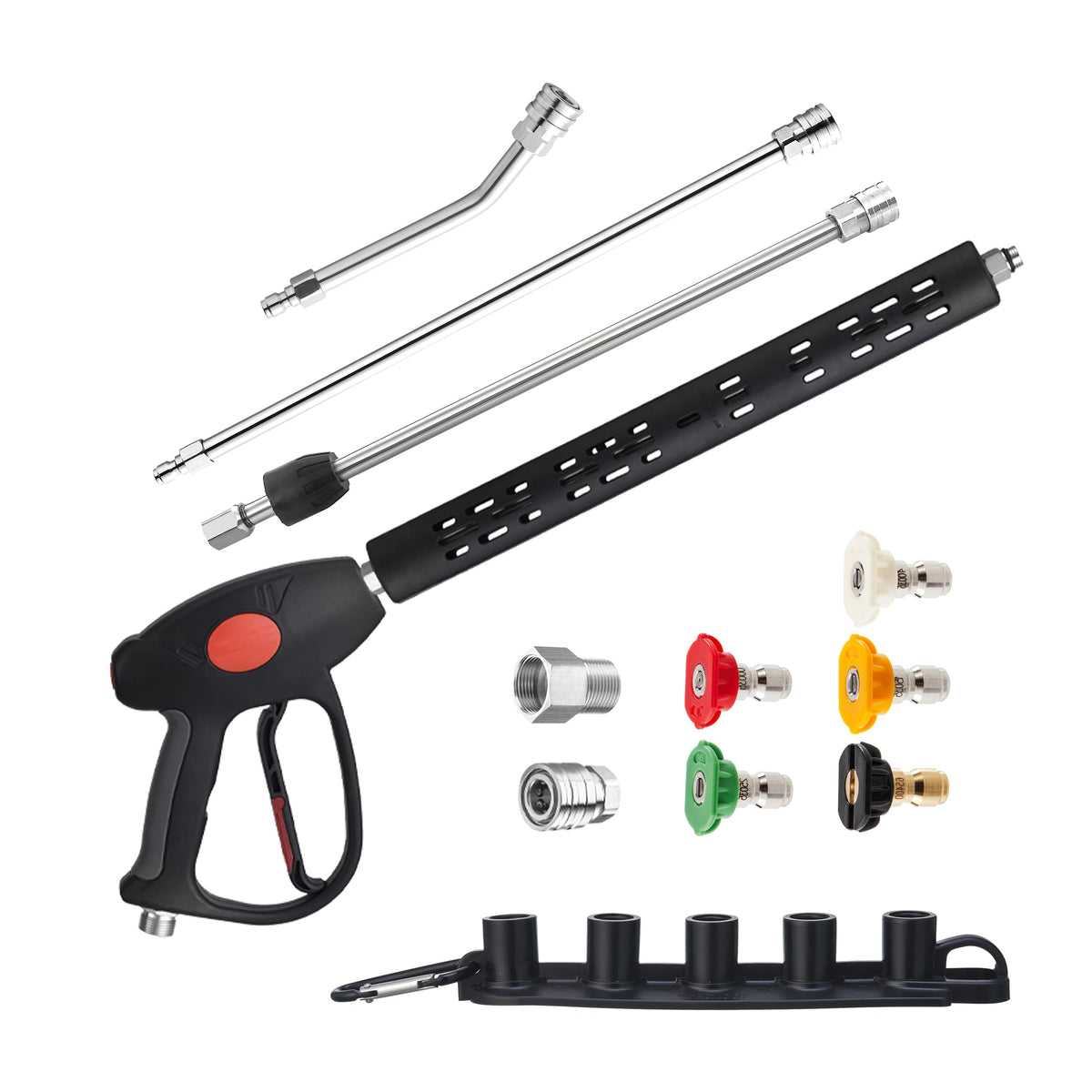 M MINGLE pistola frontal mostrando diseño ergonómico y control seguro