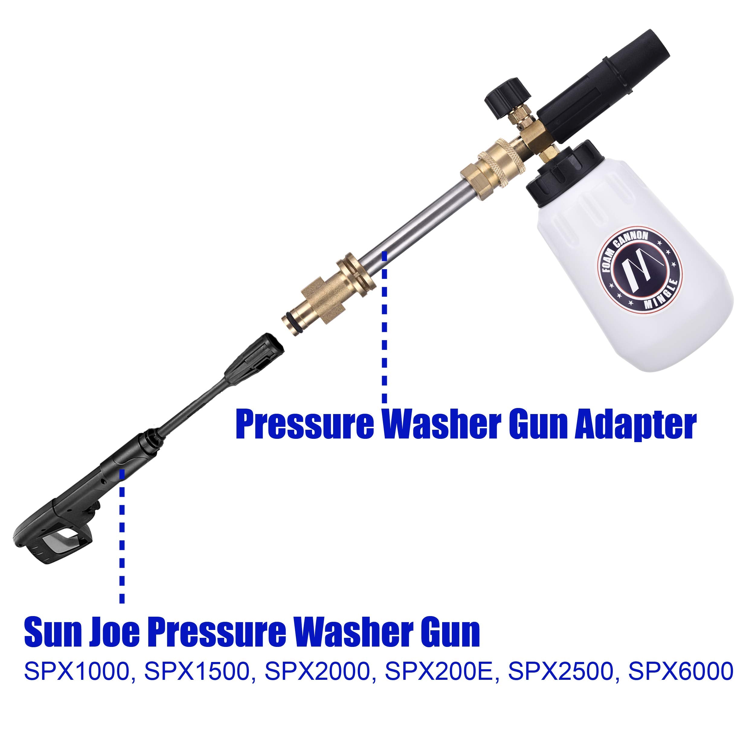 M MINGLE pressure washer gun adapter detail for secure quick disconnect