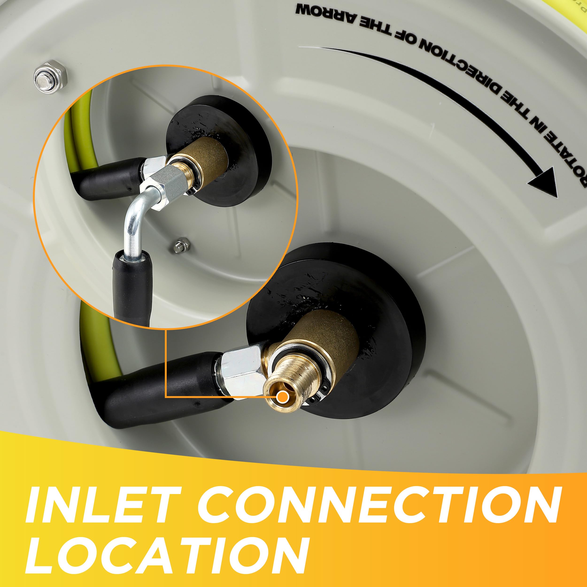 M MINGLE hose fully extended to show 60ft capacity and reach