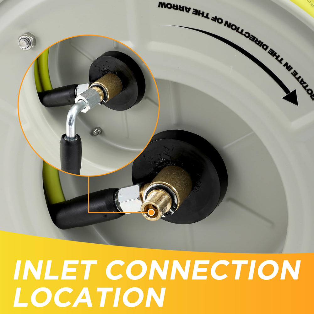 M MINGLE hose fully extended to show 60ft capacity and reach