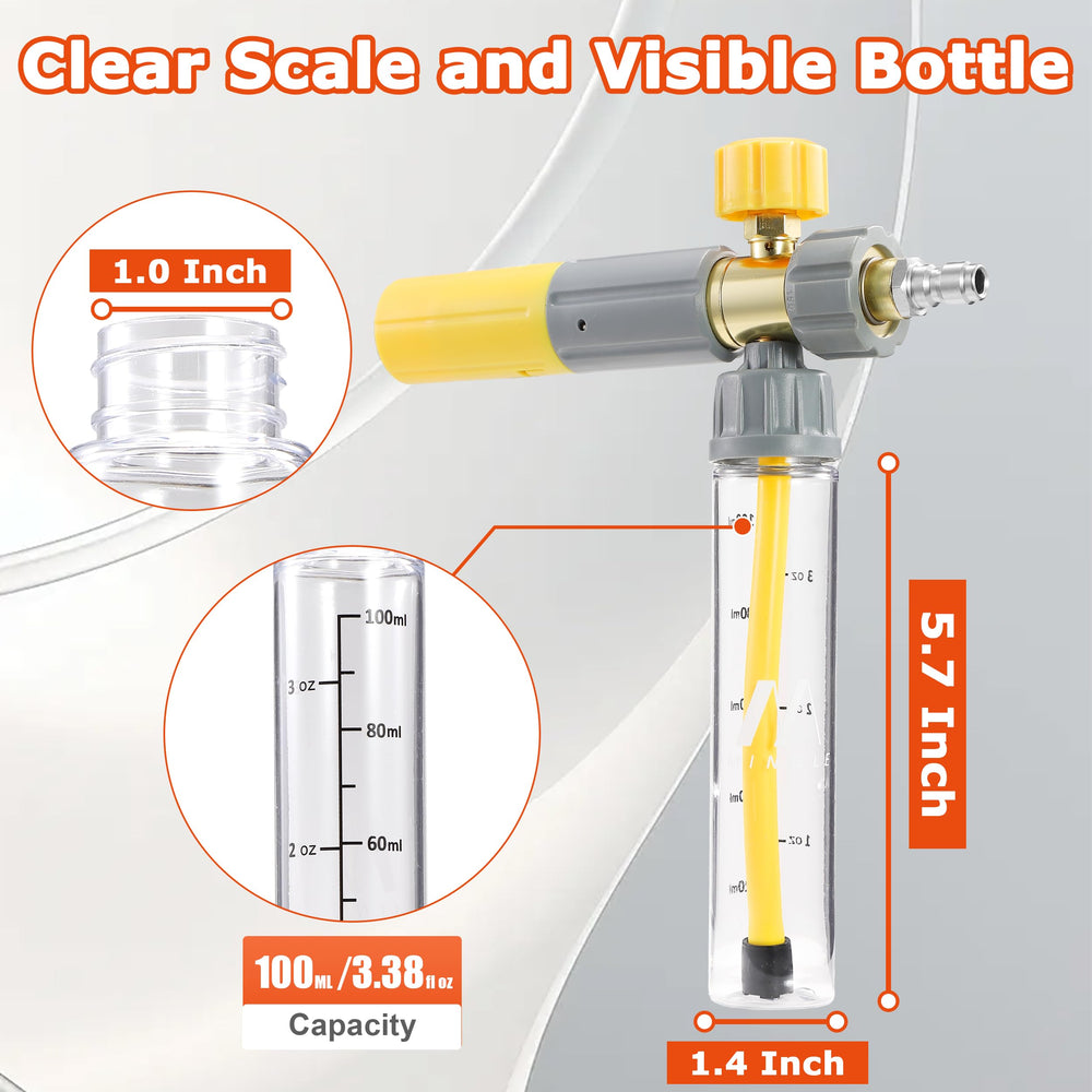 M MINGLE size scale hand hold showing compact 100ml bottle for fresh single-use dosing benefit