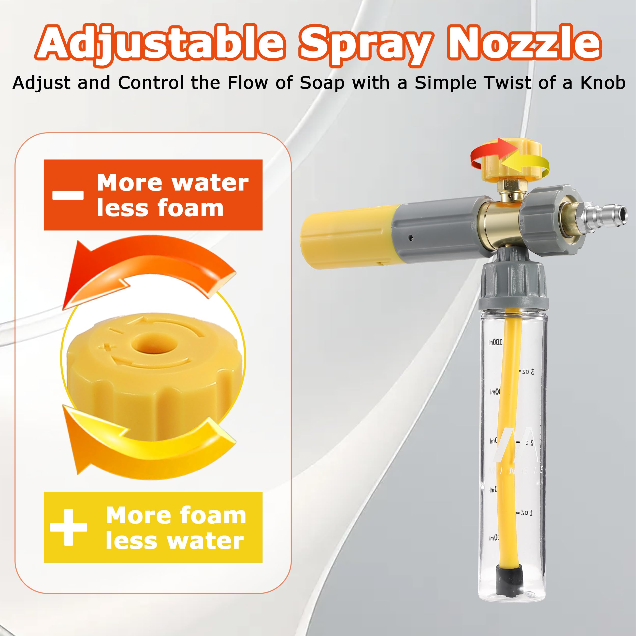 M MINGLE spray modes demonstration showing foam and water outputs for versatile cleaning benefit