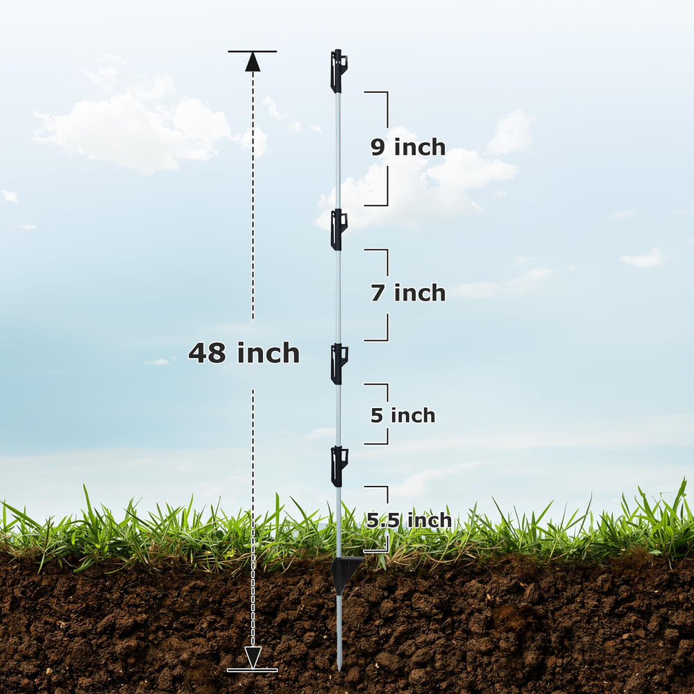 M MINGYA pointed base pushed into soil showing easy, tool-free installation benefit