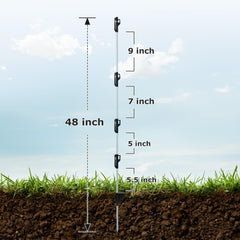 M MINGYA pointed base pushed into soil showing easy, tool-free installation benefit