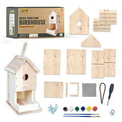 Maboko front packaging showing complete DIY birdhouse kit benefits