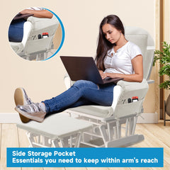 MABOZOO backrest pocket open with magazine showing organized convenience