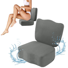 MABOZOO booster seat front view showing gray cushion and stable support