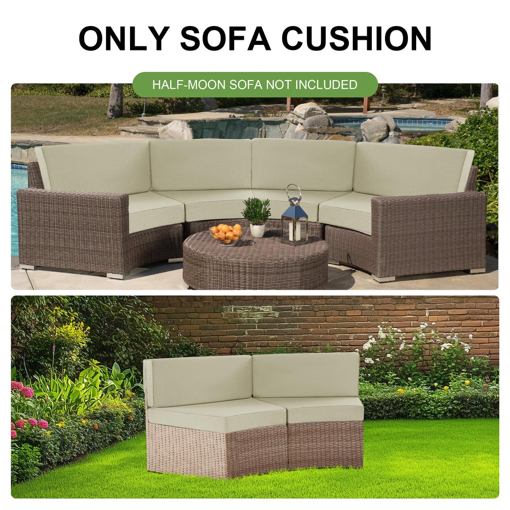 MABOZOO two-piece cushions placed on wicker sectional in patio highlighting cohesive look