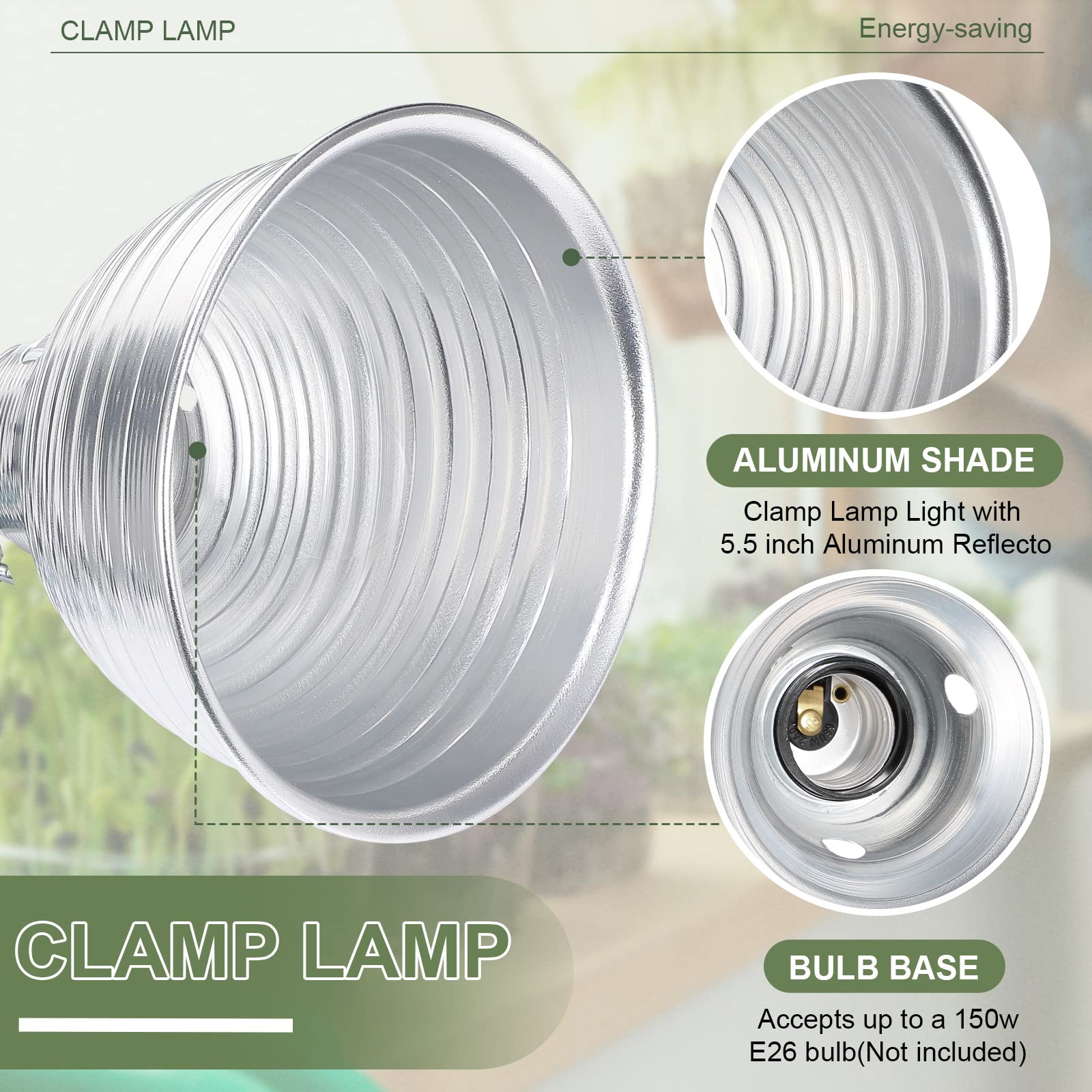 Macarrie clamp and 360-degree ball joint close detail for easy aiming benefit