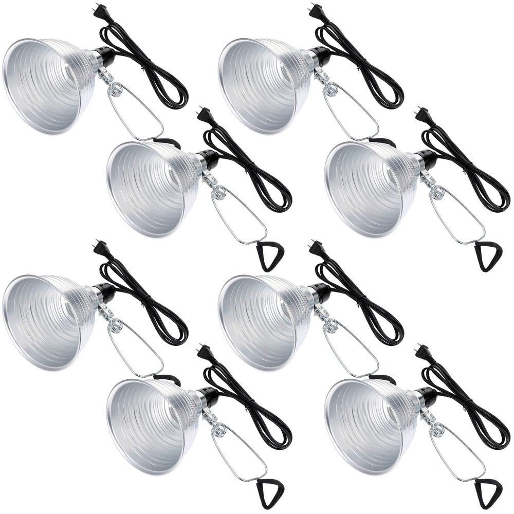 Macarrie clamp lamp front view showing reflector and E26 socket, ideal directional light