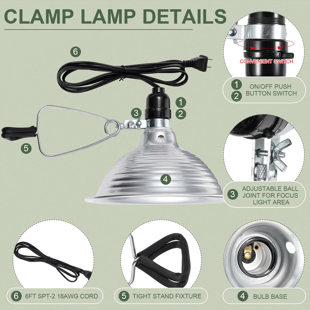 Macarrie clamp lamp over indoor plant shelf promoting better growth light coverage