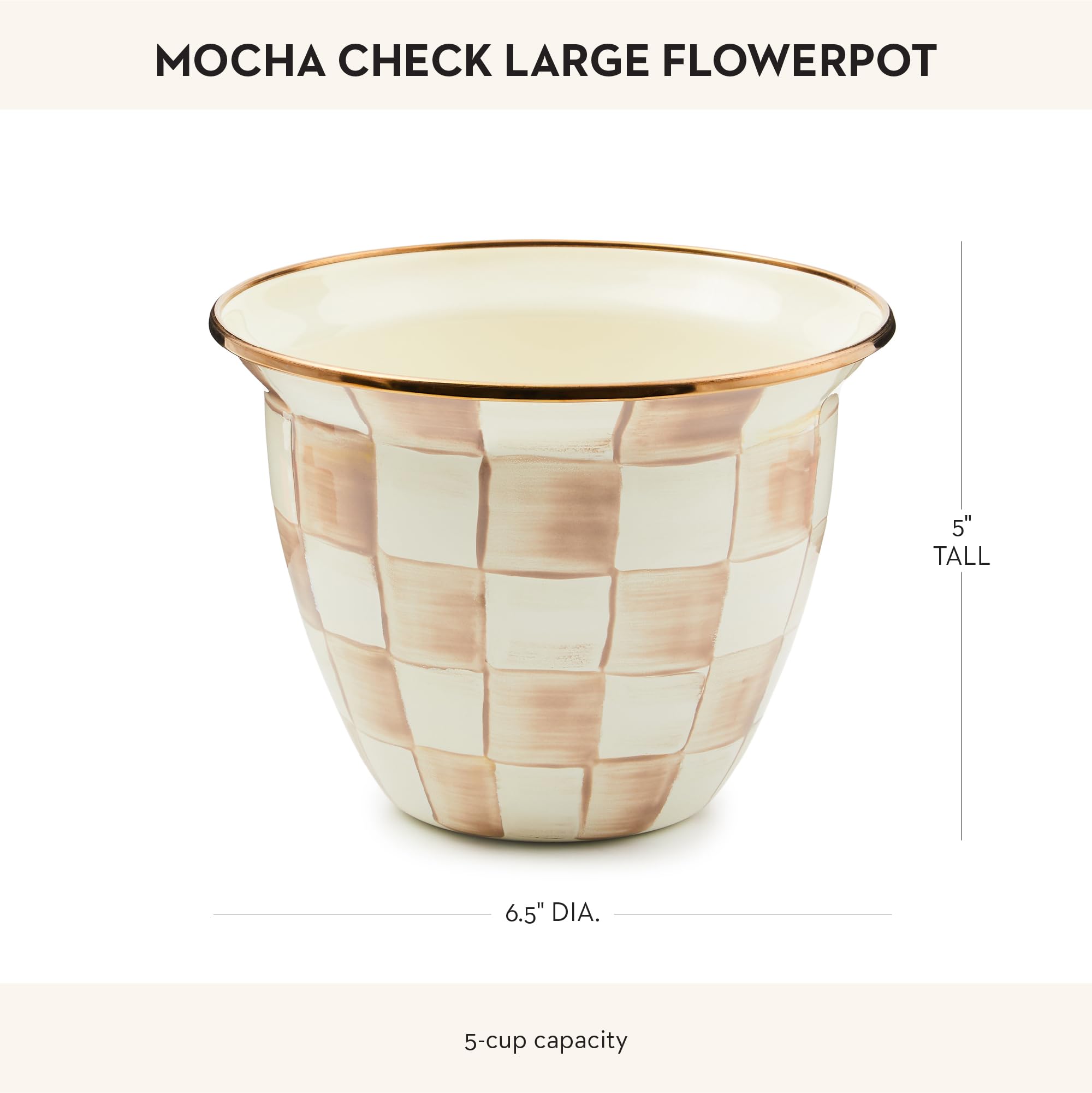 MACKENZIE-CHILDS planter with green plant on windowsill adding instant decor and garden feel