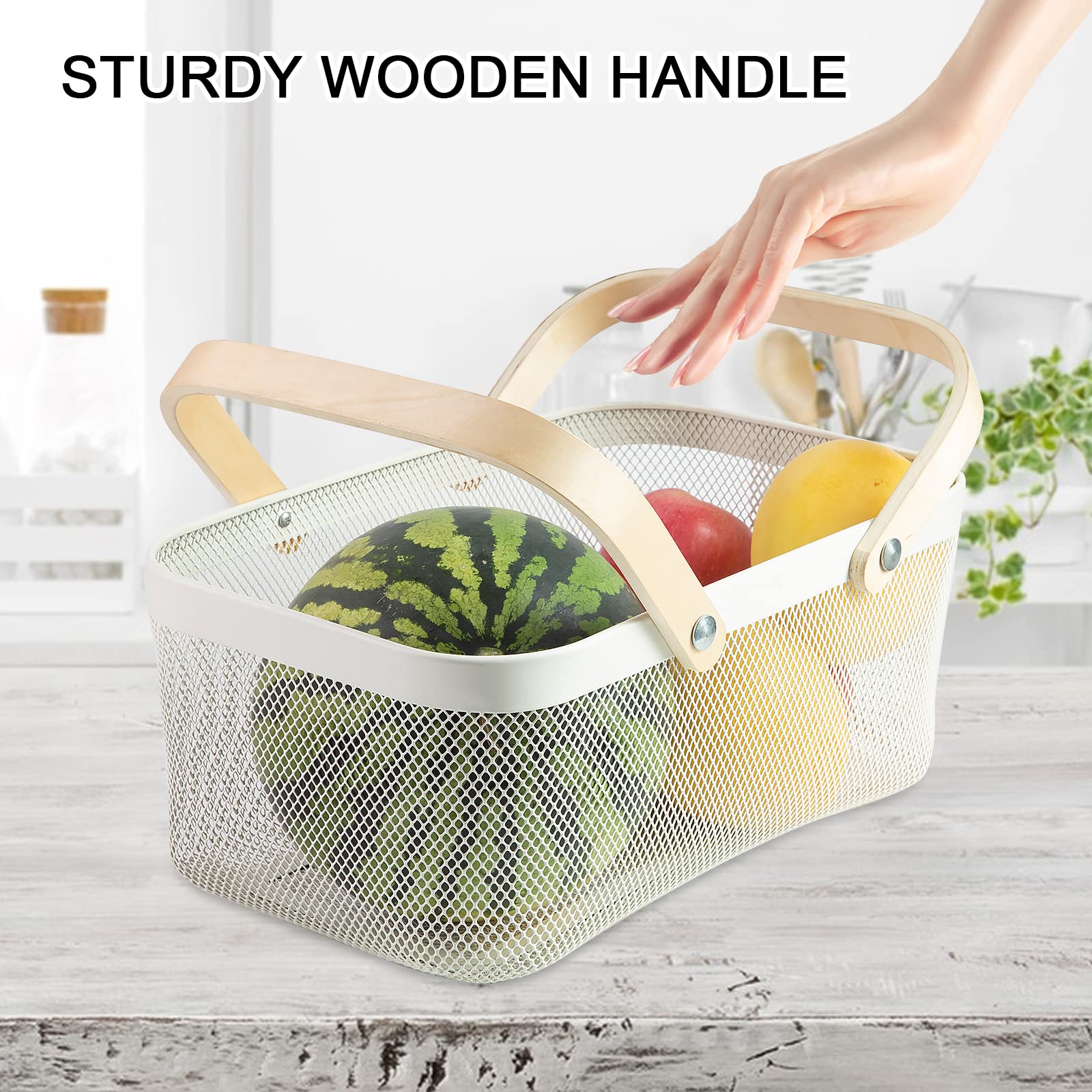 MACOIOR basket on kitchen counter holding fruit, tidy display